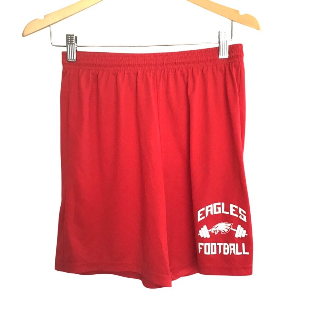 A4- BOY ELASTIC WAIST RED TRAINING SHORTS REGULAR FIT SIZE YOUTH X-LARGE (18-20)